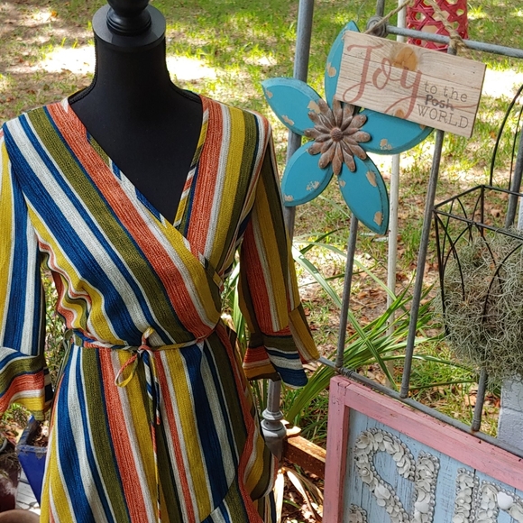 My Story Dresses & Skirts - Boho styled fall colors wrap dress/tunic